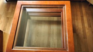 Mesa Centro Madera maciza Cerezo o Haya y Cristal
