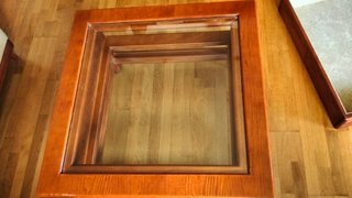 Mesa Centro Madera maciza Cerezo o Haya y Cristal