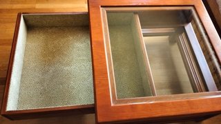 Mesa Centro Madera maciza Cerezo o Haya y Cristal