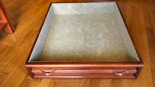 Mesa Centro Madera maciza Cerezo o Haya y Cristal