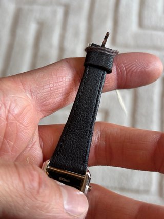 Seiko Tank Digitale Pelle Nera Donna Nuovo 22mm