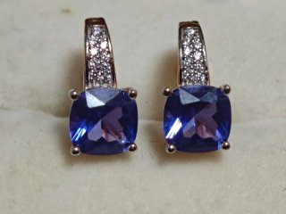 Pendientes Plata Ley Tanzanita Azul