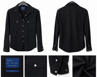 Camicia Nera Zara Man Slim Fit - Stile Western