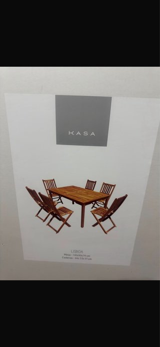 Mesa de Madera Kasa Lisboa + 6 Sillas