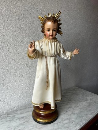 Niño Jesús madera cap y pota
