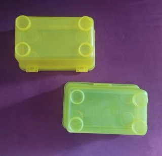 2 Cajas Apilables Ikea Amarilla y Lima.