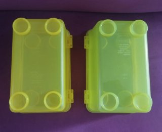 2 Cajas Apilables Ikea Amarilla y Lima.
