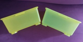 2 Cajas Apilables Ikea Amarilla y Lima.