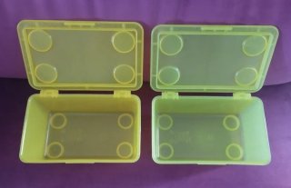 2 Cajas Apilables Ikea Amarilla y Lima.