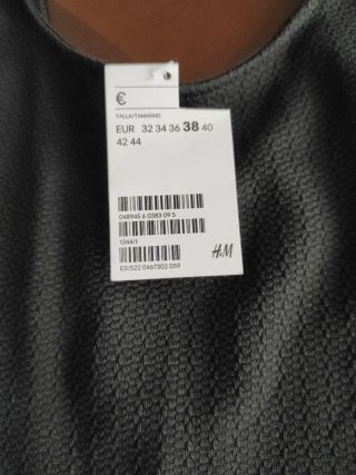 Vestido Negro Tirantes H&M Talla M