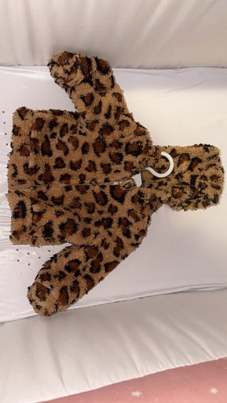 Sudadera bebé pelo estampado leopardo