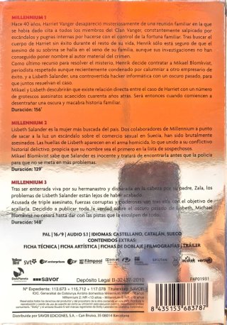 Trilogía Millennium DVD (Español)