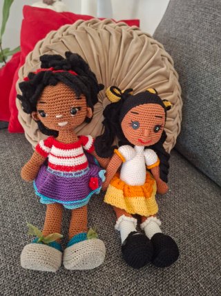 2 Bambole Amigurumi Fatte a Mano 40cm