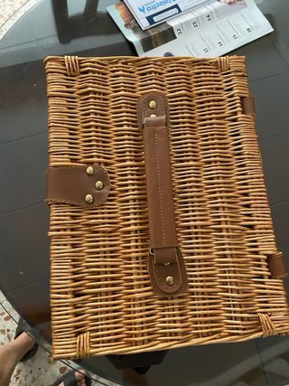 Cestino da picnic in vimini e pelle