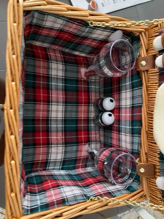 Cestino da picnic in vimini e pelle