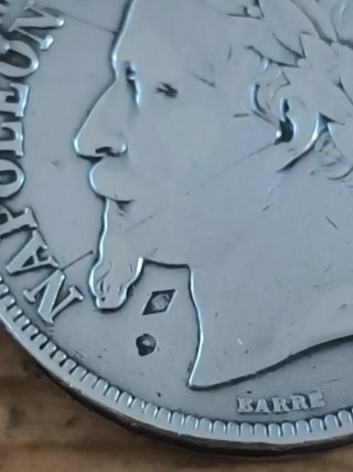 Cortapuros ELOI PERNET 5 Francos 1868 plata 800