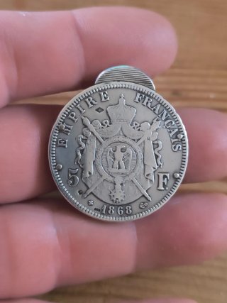 Cortapuros ELOI PERNET 5 Francos 1868 plata 800