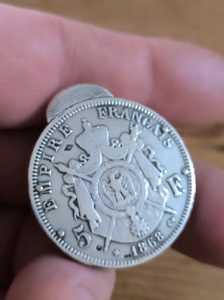 Cortapuros ELOI PERNET 5 Francos 1868 plata 800
