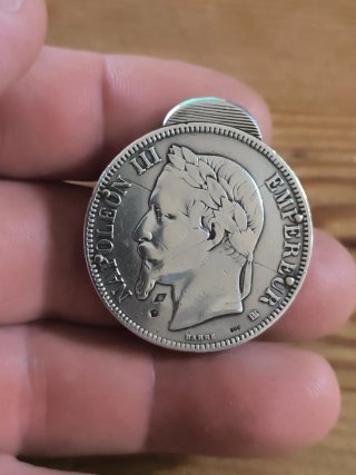 Cortapuros ELOI PERNET 5 Francos 1868 plata 800