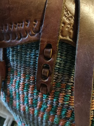 Bolso vintage, sisal y cuero