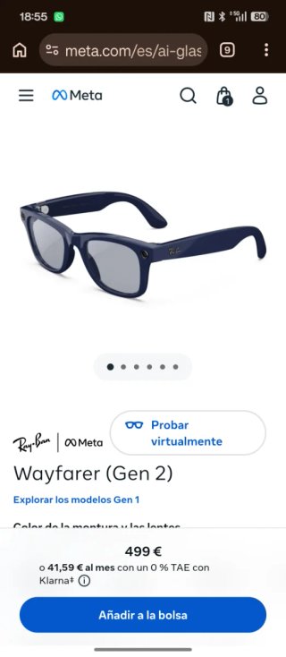 Gafas Ray-Ban Wayfarer Meta Azul