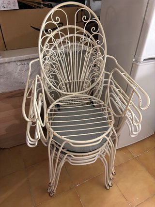 Silla de forja para jardín REGALO COJINES