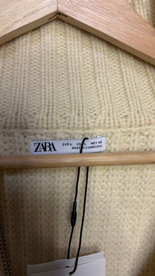 Chaqueta Zara Beige/Amarilla Cremallera