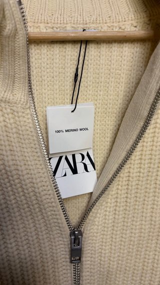 Chaqueta Zara Beige/Amarilla Cremallera