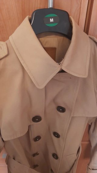 Gabardina Massimo Dutti Beige Talla M