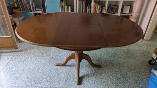 Mesa redonda extensible vintage madera