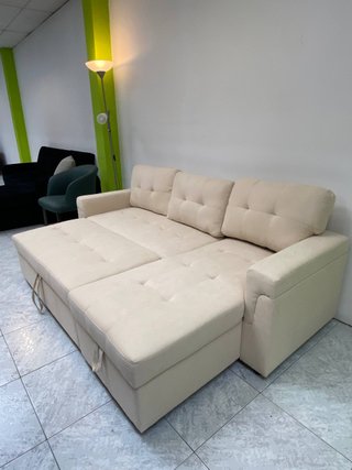 Sofá Cama Beige con Arcón