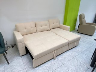 Sofá Cama Beige con Arcón