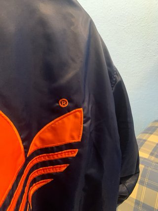 Chaqueta Bomber Adidas Azul Naranja