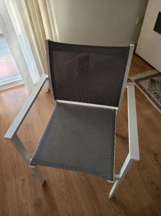 Sillones de terraza apilables (3 unidades)