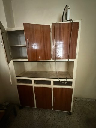 Alacena de cocina madera y metal