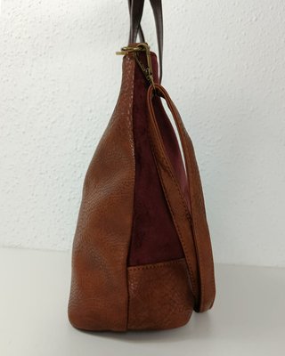 Bolso Piel Antelina Tricolor Bandolera