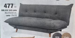 Sofá Cama Gris Tela NUEVO