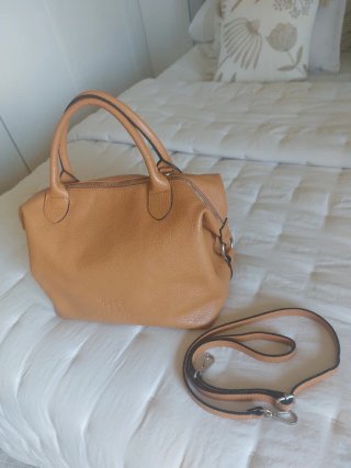 Bolso de mano Farrutx piel marrón/naranja