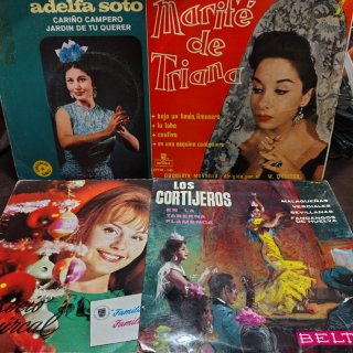 Lote 4 vinilos 7" Flamenco, Sevillanas, etc