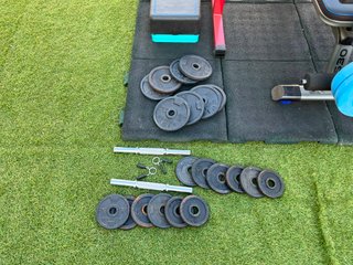 Gimnasio completo: banca, rack , pesas y mas cosas