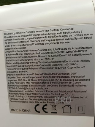COSTWAY ES10595DE-WH Filtro de Agua de Encimera de 5 Etapas