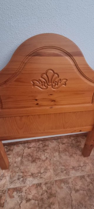 Cama individual pino natural  de 90cm