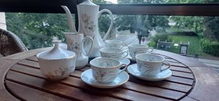 Juego de café porcelana floral