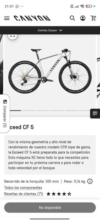Bicicleta de Montaña Canyon chica