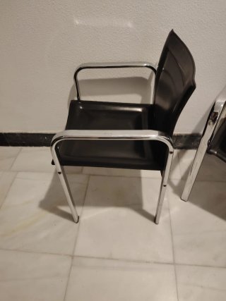 Pareja Sillones Vintage Piel y Metal