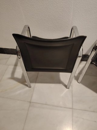 Pareja Sillones Vintage Piel y Metal