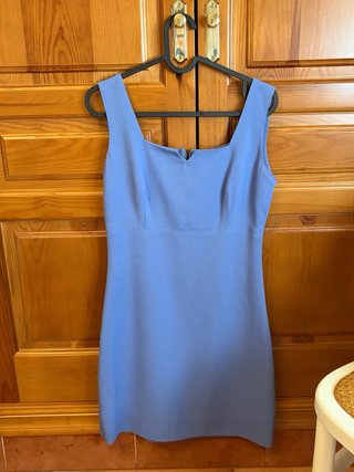 Conjunto vestido y americana azul