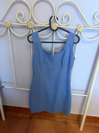 Conjunto vestido y americana azul
