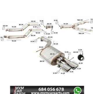 Sistema de escape deportivo completo para BMW Seri