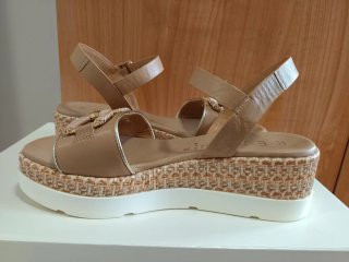 Sandalias REPO Piel Mujer Talla 38 Beige/Oro